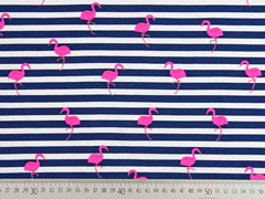 Jersey Streifen Flamingos, neonpink dunkelblau wei�