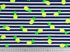 Jersey Streifen Ananas, neongelb neongr�n dunkelblau wei�