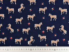 Jersey Pferde Bl�mchen, dunkelblau