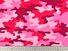 Sweatstoff Camouflage, rosa pink weinrot