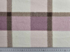 Mantelstoff Wooltouch Karo, cremewei� braun altrosa