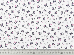 Baumwollstoff Streubl�mchen, grau altrosa weiss