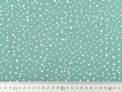 Baumwollstoff Drizzle Punkte, weiss mint
