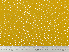 Baumwollstoff Drizzle Punkte, weiss ocker
