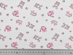 Jersey kleine Tiere Ajour Muster, rosa cremewei�