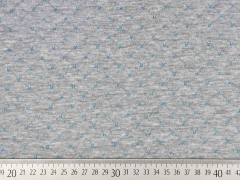 Gesteppter Jersey Doubleface, t�rkis grau melange