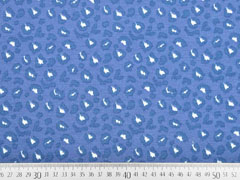 French Terry Sweat Leopardenmuster, blau