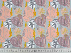 Jersey Bl�tter, altrosa hellgrau