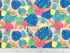 Jersey Aloha tropische Bl�tter Ananas, apricot