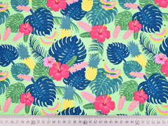 Jersey Aloha tropische Bl�tter Ananas, hellgr�n