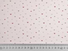 Baumwollstoff kleine Herzen, rosa