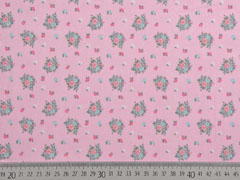 Baumwollstoff Blumenbouquet, rosa