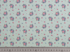 Baumwollstoff Blumenbouquet, mint