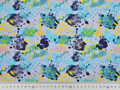 French Terry Sweat Farbflecken, hellblau