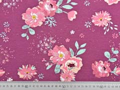 Sweat French Terry Blumen, altrosa beere