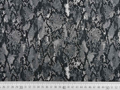 Sweatstoff French Terry Schlangenmuster, grau schwarz