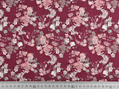 Jersey Bl�tenzweige Digitaldruck, bordeaux