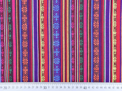 Mexiko Stoff Streifen Bord�ren, bunt orange