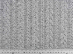 Jacquard Zopfmuster, hellgrau meliert