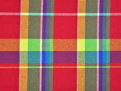 RESTST�CK 62 CM Baumwolle Madras Karo, rot gelb blau