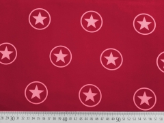 Softshell Stoff  Jackenstoff Sterne im Kreis, rot/rosa