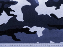 angerauter Sweat Camouflage, blau