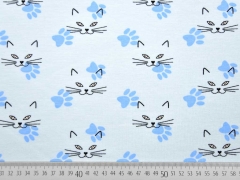 Jersey Katzengesichter & Tatzen, hellblau