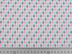 Baumwolle kleine Rauten, rosa/mint