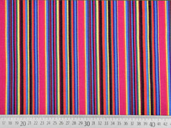 Dickerer Stoff Mexiko Ethno Look Streifen - pink bunt