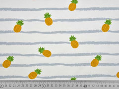 Jersey Streifen Ananas, wei� grau