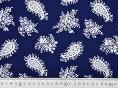 Baumwollstoff Paisley, dunkelblau