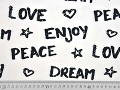 Jersey LOVE PEACE DREAM, schwarz weiss