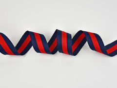 gestreiftes Webband 4 cm breit,  rot navy