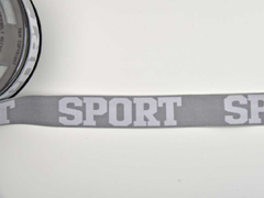 Gummiband Sport 32 mm breit, wei� grau