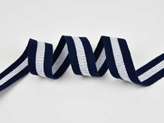Gurtband Streifen 4 cm, navy wei�