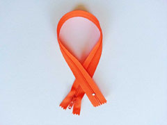 Rei�verschluss 35 cm nicht teilbar, orange