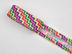 Schr�gband ZickZack 2m-St�ck, gelb/pink