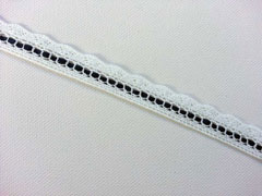 H�kelspitze-Borte 1,7 cm, weiss-dunkelblau