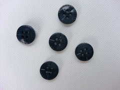 5 Kn�pfe mit Ziernaht 1,5 cm, dunkelblau
