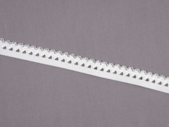 elastisches Band mit R�schenrand 1.5 cm, wei�