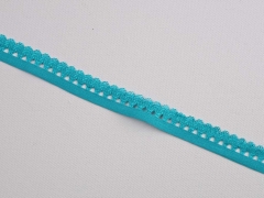 elastisches Band mit R�schenrand 1.5 cm, t�rkis