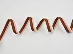 Ripsband gestreift 16 mm, dunkelbraun rotbraun