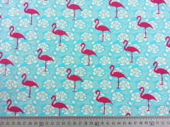 Jersey Flamingo Lace, pink auf t�rkis