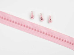 1 Meter endlos Rei�verschluss 3 mm + 3 Schieber, helles altrosa