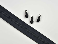 1 Meter endlos Rei�verschluss 5 mm + 3 Schieber, schwarz