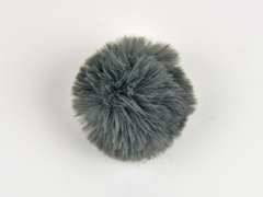 Kunstfellbommel Taschenanh�nger 6 cm, dunkelgrau