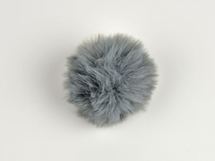 Kunstfellbommel Taschenanh�nger 6 cm, mittelgrau