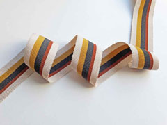 Ripsband Streifen 35 mm, beige rotbraun anthrazit ocker