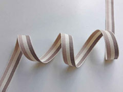 Webband Streifen 15 mm, beige cremewei� taupe
