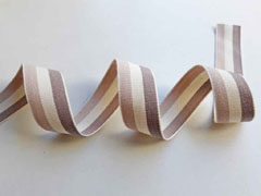 Webband Streifen 25 mm, beige natur taupe